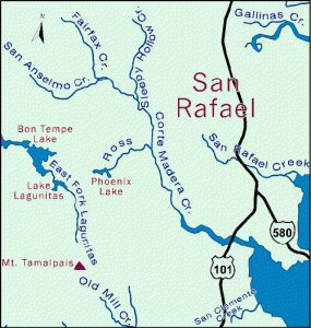 Map of the Corte Madera Creek Watershed in Marin County