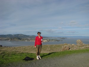 Madeline Schaider hiking on Ring Mountain, Corte Madera, CA