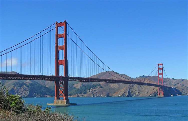 Marin County viewed from San Francisco and the Golden Gate Bridge