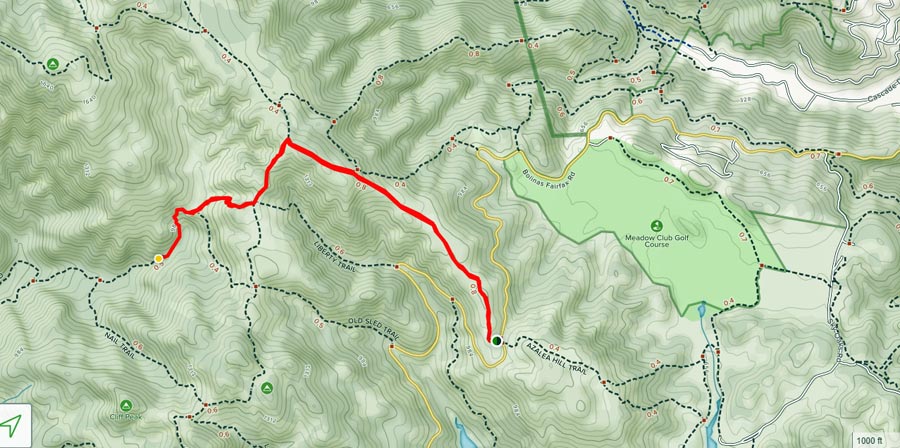 Map to Carson Falls, Marin County CA