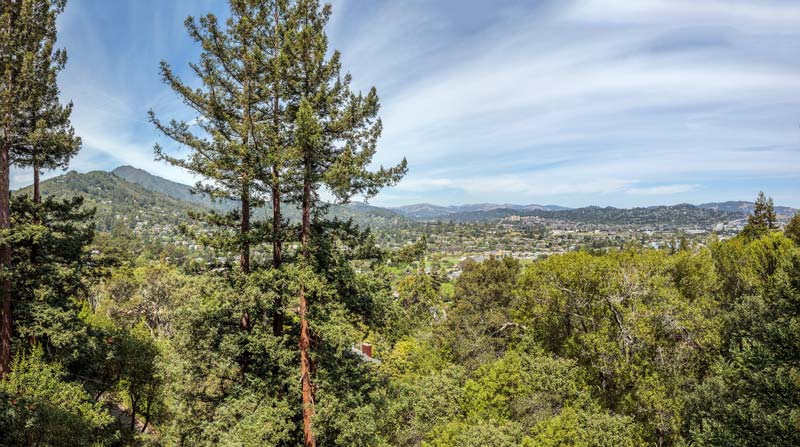 Panoramic view from 10 Woodhue Lane, Corte Madera, daytime