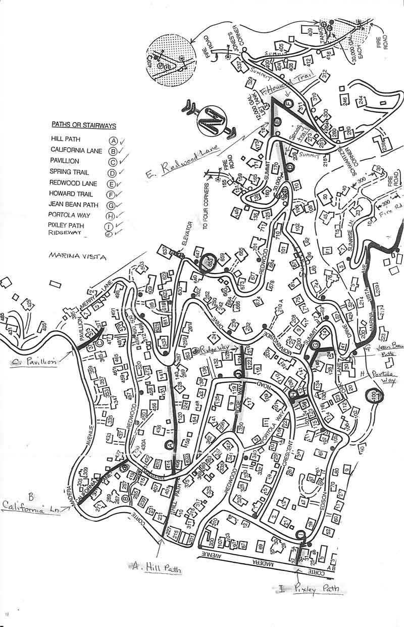 Map of Stairs on Christmas Tree Hill