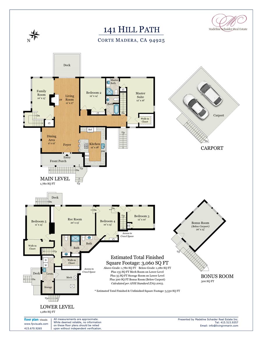 Floor plan 141 Hill Path, Corte Madera