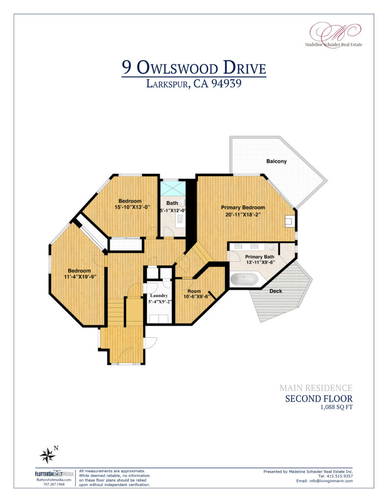 Second floor plan 9 Owlswood Dr