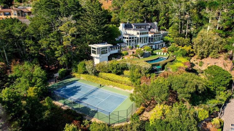 Luxury home in Marin with tennis court