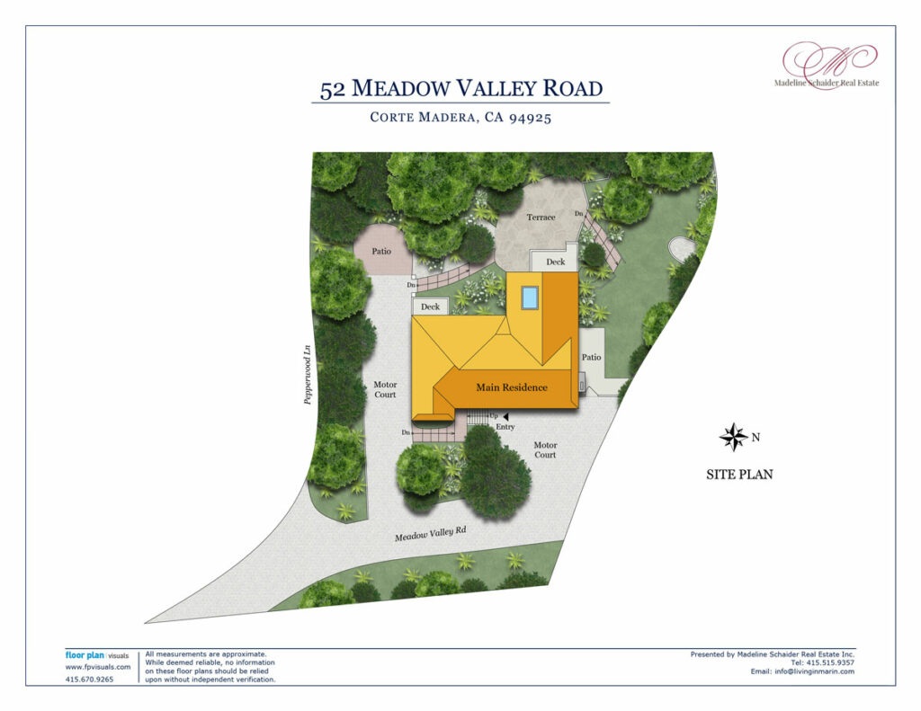 Site Plan for 52 Medaow Valley Dr, Corte Madera